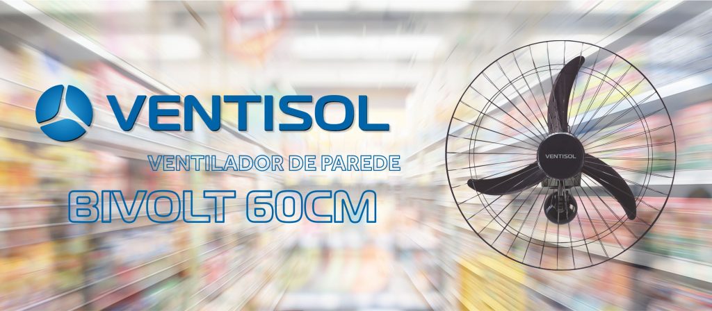 Ventilador de Parede Preto 60cm Bivolt Comercial 200W Ventisol – Ventisol
